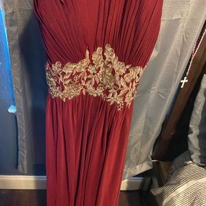 Maroon brides maid/evening gown